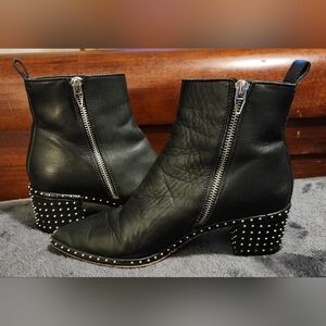 Dolce Vita Brook Studded Leather Ankle Bootie - Black - Size 6